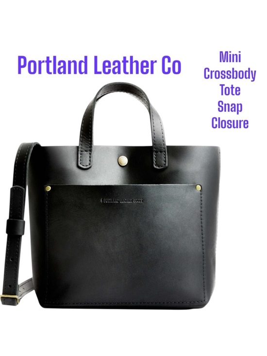 Portland Leather Handbags - NWOT PORTLAND LEATHER Mini Crossbody Tote - Black